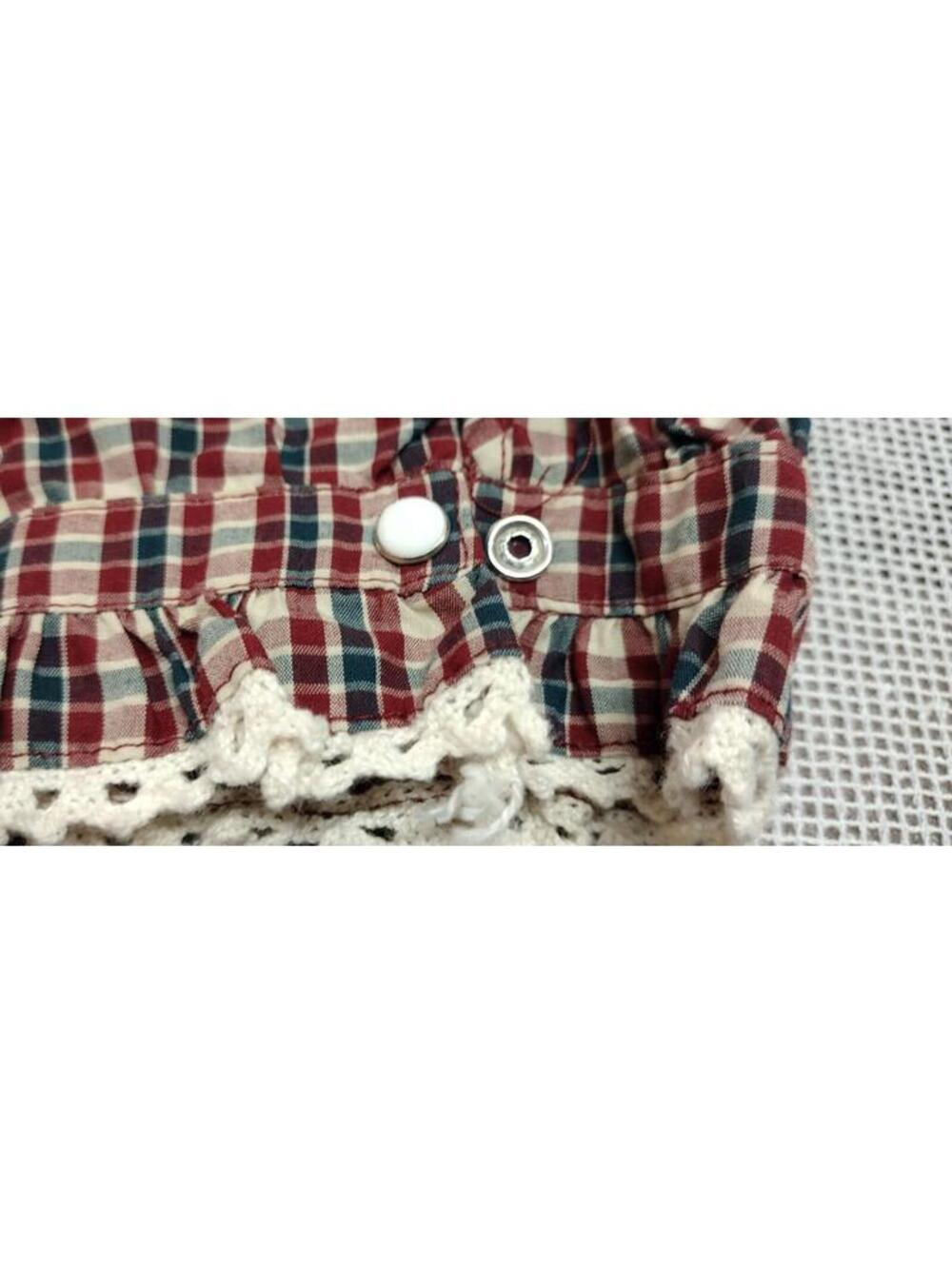 Stranger Things Plaid Long Sleeve Western Ruffed Crochet Historical Costume M/L - Picture 9 of 16